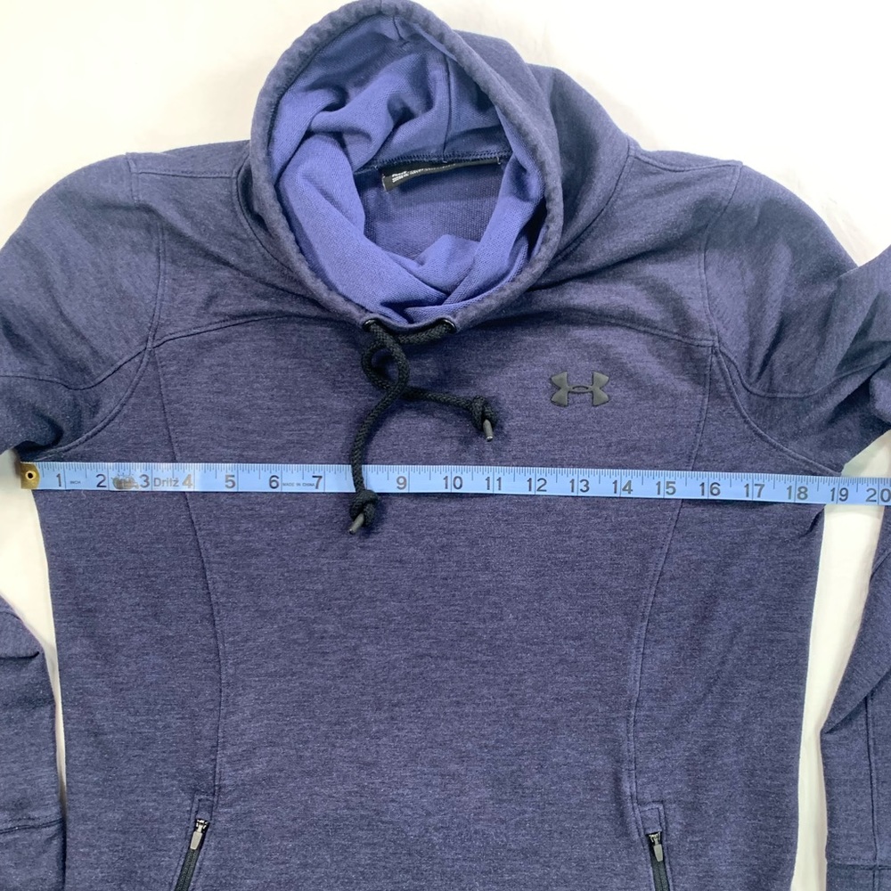 Hurley Pullover Cowl Neck Loose Sweatshirt Navy Blue Zippered Kangaroo Pocket - Picture 7 of 11